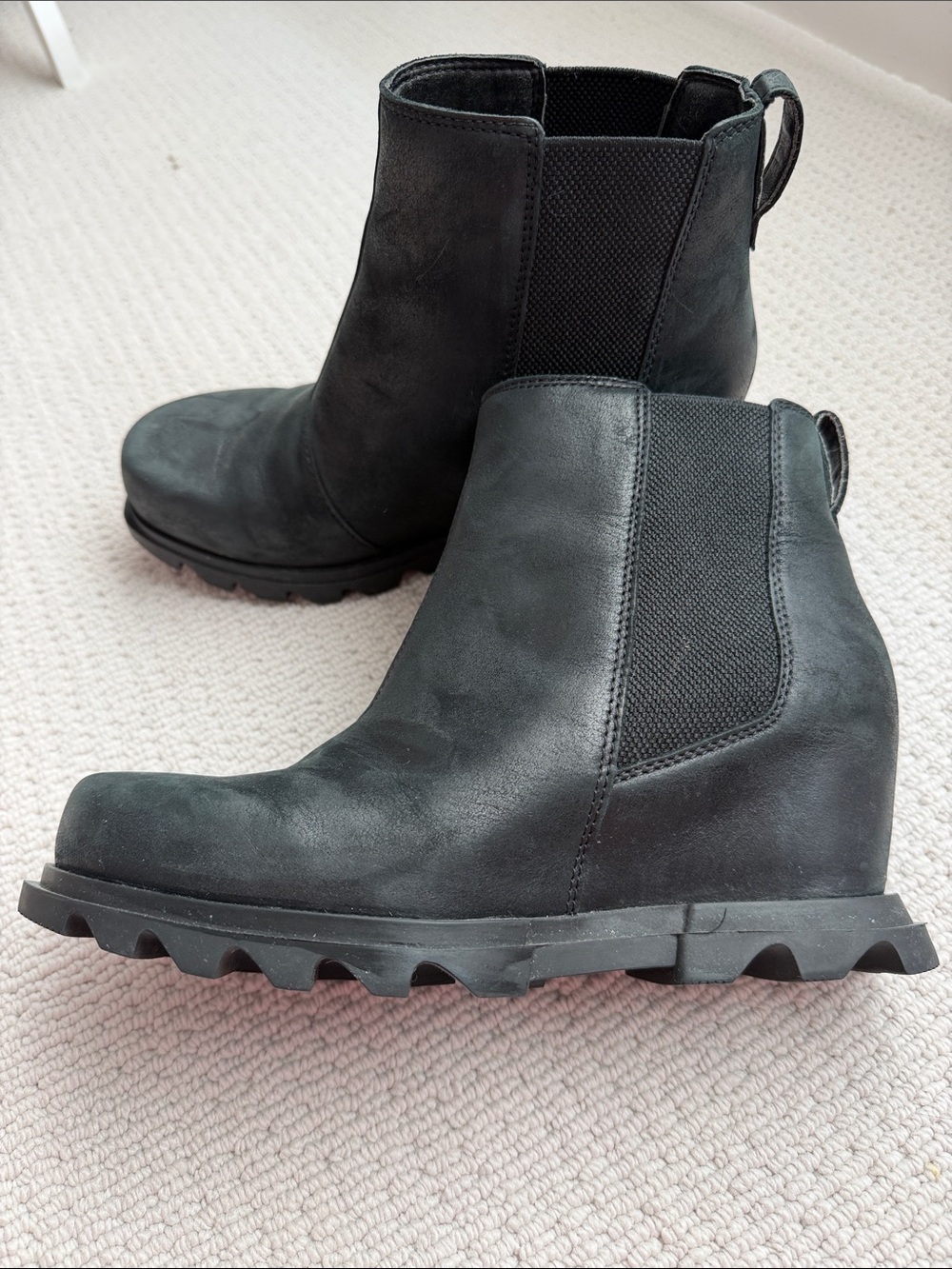 Sorel Black Wedge Chelsea Ankle Boots